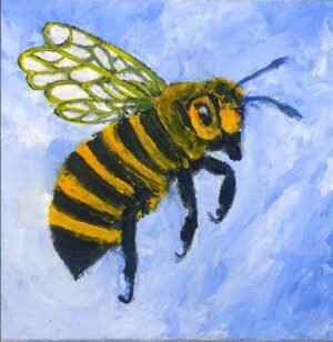 Bee’s Everyday Journey 15×15 cm canvas panel (a1)