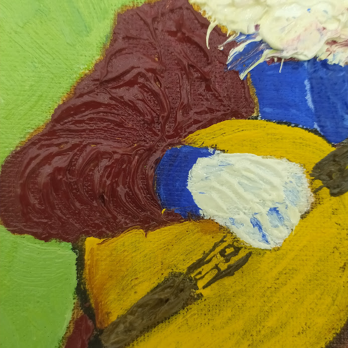 The Banjo Bunny 15×15 cm (6×6 in), oil, impasto(a10) - Image 4