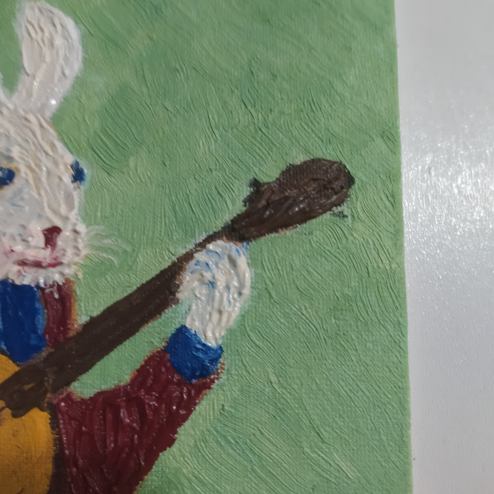 The Banjo Bunny 15×15 cm (6×6 in), oil, impasto(a10) - Image 8