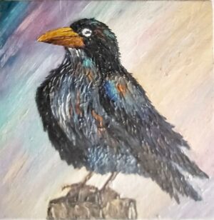 Raven’s Reflections15×15 cm (6×6 in), oil, impasto(a2).