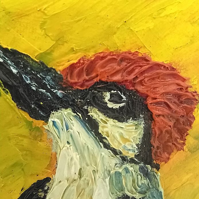 The Woodpecker Emperor 15×15 cm (6×6 in), oil, impasto(a7) - Image 2