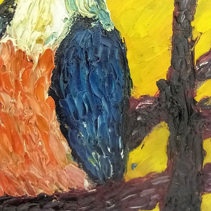 The Woodpecker Emperor 15×15 cm (6×6 in), oil, impasto(a7) - Image 3