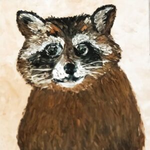 The Shocked Raccoon 15×15 cm (6×6 in), oil, impasto(a8)