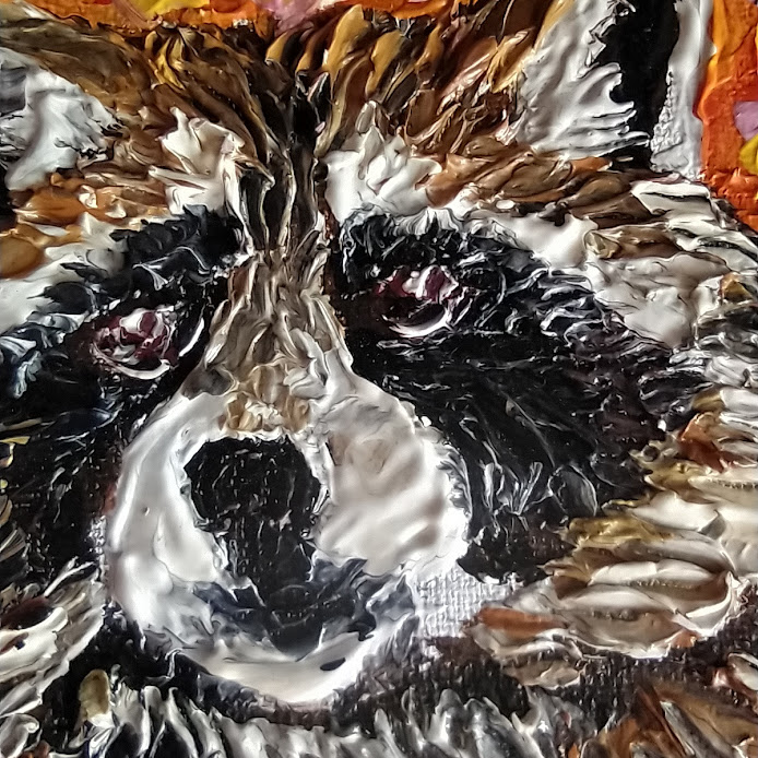 The Modest Raccoon 15×15 cm (6×6 in), oil, impasto(a9) - Image 2