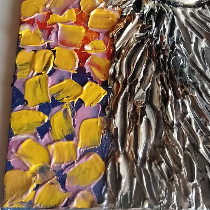 The Modest Raccoon 15×15 cm (6×6 in), oil, impasto(a9) - Image 3