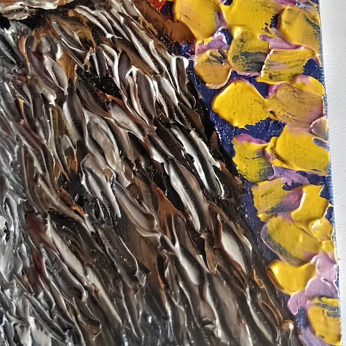 The Modest Raccoon 15×15 cm (6×6 in), oil, impasto(a9) - Image 5